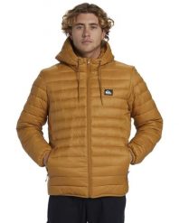 Kurtka ocieplana męska SCALY. Brązowe kurtki męskie Quiksilver, m, bez wzorów, z materiału, bez kaptura. Za 324.15 zł.