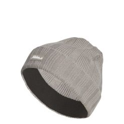 Czapka typu beanie z prążkowanej dzianiny. Brązowe czapki męskie Adidas, z dzianiny. Za 129.00 zł.