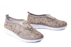 BOCCATO 0110-820.1 mink prntd mink lthr byz, półbuty letnie damskie. Brązowe półbuty damskie Boccato, bez wzorów, z gumy, bez obcasa. Za 267.67 zł.