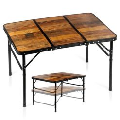 Stół turystyczny składany aluminiowy 2w1 90x60x25/54,5 cm. Czarne walizki Vilde, bez wzorów. W wyprzedaży za 166.90 zł.