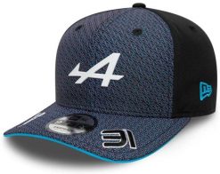 Czapka New Era 9FIFTY Esteban Ocon - czarna z granatem. Niebieskie czapki męskie MALINE, bez wzorów, z poliesteru. Za 195.99 zł.