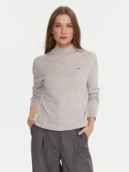 Tommy Hilfiger Sweter WW0WW47468 Szary Regular Fit. Szare swetry klasyczne damskie Tommy Hilfiger, xl, z wełny, bez kołnierzyka. Za 749.99 zł.