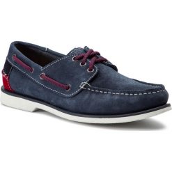 Mokasyny TOMMY JEANS - Suede Boatshoe EM0EM00253 Ink 006. Niebieskie mokasyny męskie Tommy Jeans, z jeansu. W wyprzedaży za 249.00 zł.