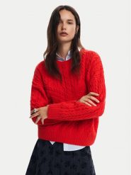 Desigual Sweter Exeter 24WWJF74 Czerwony Regular Fit. Czerwone swetry klasyczne damskie Desigual, m, z syntetyku, bez kołnierzyka. Za 299.99 zł.