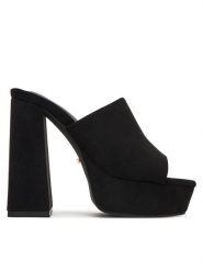 DeeZee Klapki F7979-1 Czarny. Czarne klapki damskie DeeZee, bez wzorów, z materiału, bez obcasa. Za 159.99 zł.