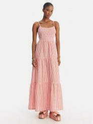 Roxy Sukienka letnia Tropical Glow ERJWD03945 Różowy Regular Fit. Czerwone sukienki damskie Roxy, na lato, l, bez wzorów, z bawełny, bez kołnierzyka, bez ramiączek. Za 339.99 zł.