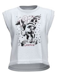Pepe Jeans Koszulka w kolorze białym rozmiar: M. Białe t-shirty damskie Pepe Jeans, m, bez wzorów, z bawełny, bez kołnierzyka. Za 83.42 zł.