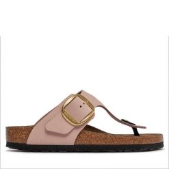 Japonki Birkenstock. Czerwone klapki damskie Birkenstock, bez wzorów, bez obcasa. Za 629.99 zł.