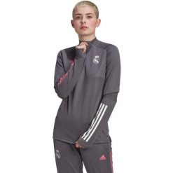 Bluza treningowa damska Adidas Real Madrid. Szare bluzy bez kaptura damskie Adidas, z poliesteru. W wyprzedaży za 196.00 zł.