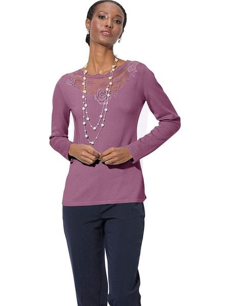 WITT WEIDEN Sweter w kolorze fioletowym rozmiar: 42. Różowe swetry klasyczne damskie WITT WEIDEN, z koronki, bez kołnierzyka. Za 114.17 zł.