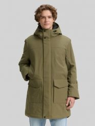 Męska Kurtka Tom Tailor Tech Hooded Parka Jungle Soil Green 1046899 11848. Zielone kurtki męskie Tom Tailor, na zimę, l, bez wzorów. Za 279.99 zł.