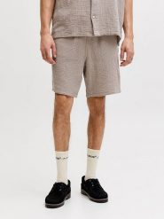 Jack & Jones Szorty "Jaiden" w kolorze szarobrązowym rozmiar: XL. Brązowe szorty męskie Jack & Jones, z bawełny, bez kołnierzyka. Za 77.95 zł.
