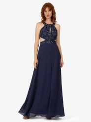 APART Sukienka w kolorze granatowym rozmiar: 42. Niebieskie sukienki damskie Apart, na co dzień, bez wzorów, bez kołnierzyka, bez ramiączek, maxi, proste. Za 173.99 zł.