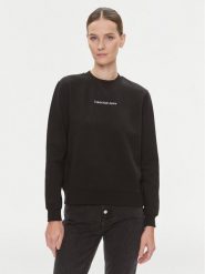 Calvin Klein Jeans Bluza Institutional J20J222548 Czarny Regular Fit. Czarne bluzy bez kaptura damskie Calvin Klein Jeans, m, z bawełny. Za 289.99 zł.
