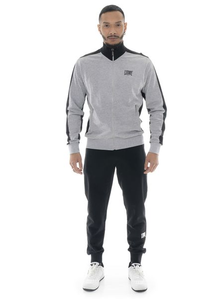 Bluza z bawełna z pełny zamek błyskawiczny na co dzień. Szare bluzy bez kaptura męskie LEONE 1947 APPAREL, bez wzorów, z bawełny, bez kołnierzyka, bez ramiączek. Za 126.26 zł.