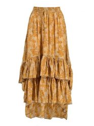 BLE Spódnica w kolorze jasnobrązowym rozmiar: M/L. Brązowe spódniczki damskie BLE, l, bez wzorów, maxi, asymetryczne. Za 86.95 zł.