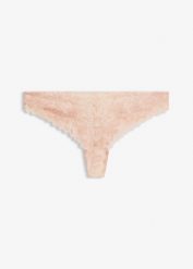 Stringi z eleganckiej koronki. Brązowe stringi damskie bonprix, bez wzorów, z koronki. Za 44.99 zł.
