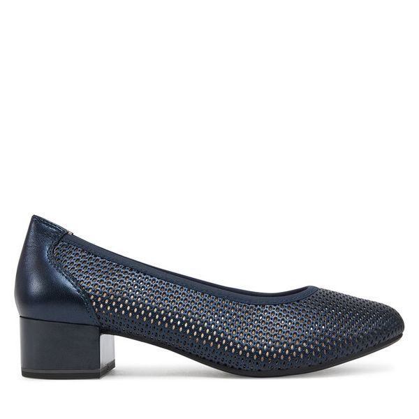 Czółenka Caprice. Niebieskie czółenka damskie Caprice, bez wzorów, bez obcasa. Za 339.99 zł.