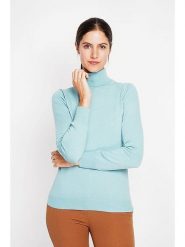 ASSUILI Golf w kolorze turkusowym rozmiar: 38. Niebieskie golfy damskie Assuili, bez wzorów, bez ramiączek. Za 108.99 zł.