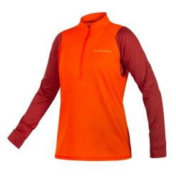 Damska koszulka z polaru Endura SIngleTrack. Czerwone topy sportowe damskie ENDURA, na jesień, xs, bez wzorów, z materiału, bez ramiączek. Za 269.99 zł.