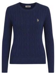 U.S. Polo Assn. Sweter w kolorze granatowym rozmiar: M. Niebieskie swetry klasyczne damskie U.S. Polo Assn., m, z bawełny, bez kołnierzyka. Za 156.98 zł.