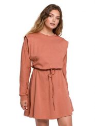 Be Wear Sukienka w kolorze koralowym rozmiar: S/M. Czerwone sukienki damskie Be Wear, m, bez wzorów, bez kołnierzyka, bez ramiączek, mini. Za 70.08 zł.