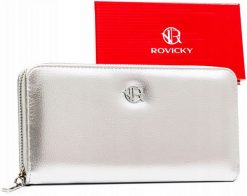 Portfel srebrny Rovicky R-PRK-01-HRH. Szare portfele damskie ROVICKY, bez wzorów, ze skóry ekologicznej. Za 45.00 zł.