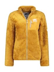 Geographical Norway Kurtka polarowa "Upecious" w kolorze musztardowym rozmiar: S. Brązowe kurtki damskie Geographical Norway, s, bez wzorów, z polaru, bez kaptura. Za 113.36 zł.