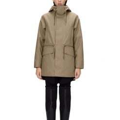Kurtka RAINS NOME SHORT W PARKA W3T3 Beżowy. Brązowe kurtki damskie Rains, s, bez wzorów, z tkaniny. Za 827.99 zł.