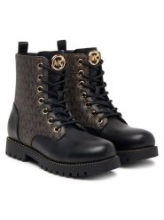 MICHAEL Michael Kors Kozaki Kalina MK05040001 Czarny. Czarne kozaki dziewczęce MICHAEL Michael Kors, bez wzorów, ze skóry, bez obcasa. Za 534.99 zł.