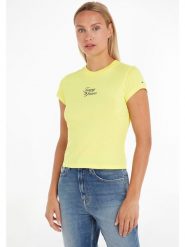 TOMMY JEANS Koszulka w kolorze żółtym rozmiar: M. Żółte bluzki damskie Tommy Jeans, m, bez wzorów, z jeansu, bez kołnierzyka, bez ramiączek. Za 100.99 zł.