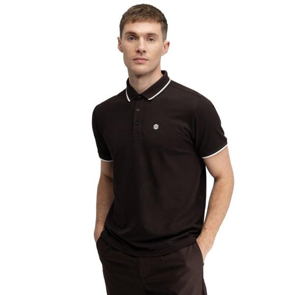 Męska golfowa koszulka polo pique Siroko Pinehurst Dark Brown. Brązowe koszulki polo męskie SIROKO, m, bez wzorów, z dzianiny, bez ramiączek. Za 126.00 zł.