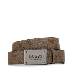 Pasek Męski Guess. Brązowe paski męskie Guess, z aplikacjami. Za 199.99 zł.