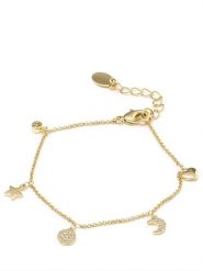 U.S. Polo Assn. Pozłacana bransoletka z zawieszkami rozmiar: onesize. Żółte bransoletki damskie U.S. Polo Assn., metalowe. Za 82.99 zł.