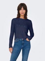 JDY Sweter w kolorze granatowym rozmiar: XS. Niebieskie swetry klasyczne damskie JDY, xs, bez kołnierzyka. Za 65.85 zł.