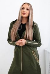 Bluza z ozdobną taśmą khaki. Brązowe bluzy z kapturem damskie KESI, l, z bawełny. Za 263.47 zł.
