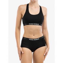 Biustonosz sportowy Mons Royale Sierra Sports Bra. Fioletowe biustonosze sportowe damskie Mons Royale, bez wzorów. Za 177.99 zł.
