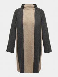 ONLY Carmakoma Sukienka dzianinowa Jane 15313339 Szary Regular Fit. Szare sukienki damskie Only Carmakoma, bez wzorów, z dzianiny, bez kołnierzyka, bez ramiączek. Za 139.99 zł.