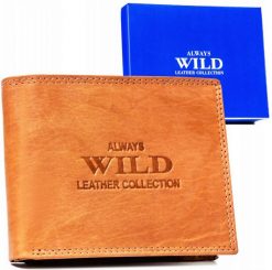 Portfel skórzany Always Wild AW-N6-MAL j. brązowy. Brązowe portfele damskie Always Wild, bez wzorów, ze skóry. Za 45.00 zł.