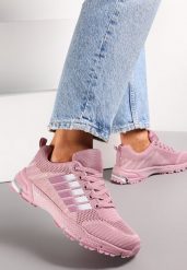 Różowe Buty Sportowe na Grubej Podeszwie z Wstawkami i Perforacją Titanne. Czerwone buty sportowe na co dzień damskie Renee, bez wzorów. Za 89.99 zł.