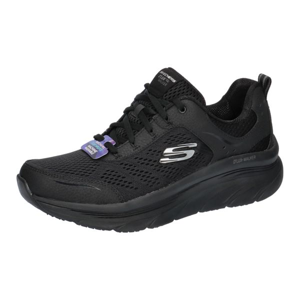 Buty sportowe Sneakersy damskie, Relaxed Fit: D'Lux Walker - Infinite Motion. Czarne buty sportowe na co dzień damskie Skechers, bez wzorów, z materiału, trekkingowe. Za 359.99 zł.