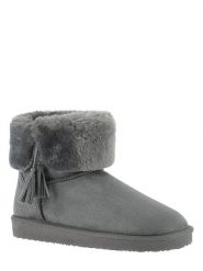 ISLAND BOOT Botki zimowe "Cinnamon" w kolorze szarym rozmiar: 36. Szare botki damskie Island Boot, na zimę, z materiału, bez obcasa, bez zapięcia. Za 119.68 zł.
