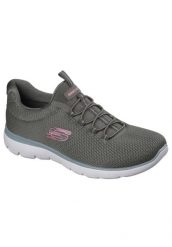 Buty sportowe damskie Skechers Summits summer Blush. Zielone buty sportowe na co dzień damskie Skechers, bez wzorów, z materiału. Za 300.65 zł.