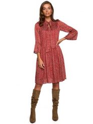 Stylove Sukienka w kolorze czerwonym ze wzorem rozmiar: XL. Czerwone sukienki damskie Stylove, xl, bez wzorów, bez kołnierzyka, bez ramiączek, mini. Za 193.24 zł.