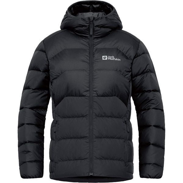 Kurtka puchowa damska Jack Wolfskin Ather Down Hoody. Czarne kurtki damskie Jack Wolfskin, bez wzorów, z puchu, bez kaptura. Za 719.99 zł.