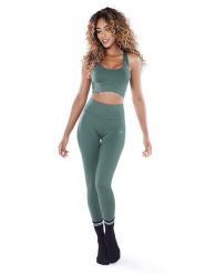 Athleas Top sportowy "Mya" w kolorze khaki rozmiar: L/XL. Brązowe topy damskie Athleas, l, bez wzorów, z materiału, bez ramiączek. Za 130.99 zł.