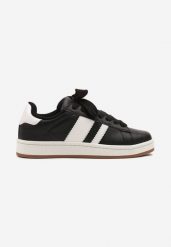 Czarno-Białe Buty Sportowe z Przeszyciami Palaviela. Czarne buty sportowe na co dzień męskie Born2be, z jeansu, bez zapięcia. Za 159.99 zł.
