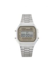 Casio Zegarek A168WA-8AYES Srebrny. Szare, cyfrowe zegarki męskie Casio, srebrne. Za 179.99 zł.