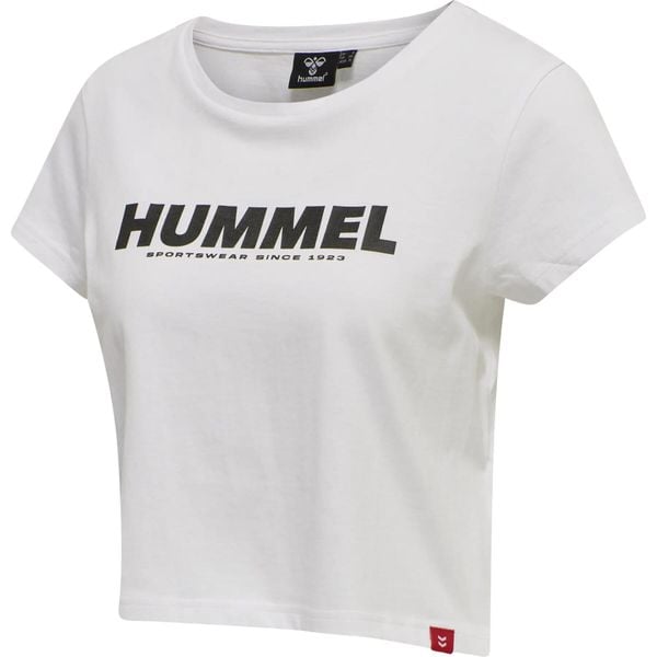 Damska koszulka crop top Hummel Legacy. Białe bluzki damskie HUMMEL, m, bez wzorów, bez kołnierzyka. Za 55.00 zł.