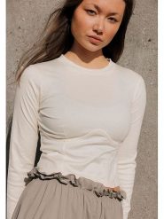 Rethinkit Koszulka "Nice" w kolorze beżowym rozmiar: L. Brązowe t-shirty damskie Rethinkit, l, bez wzorów, z bawełny, bez kołnierzyka. Za 127.35 zł.